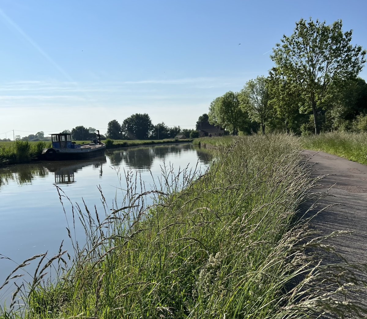 French river barges cruise this idyllic waterway of France